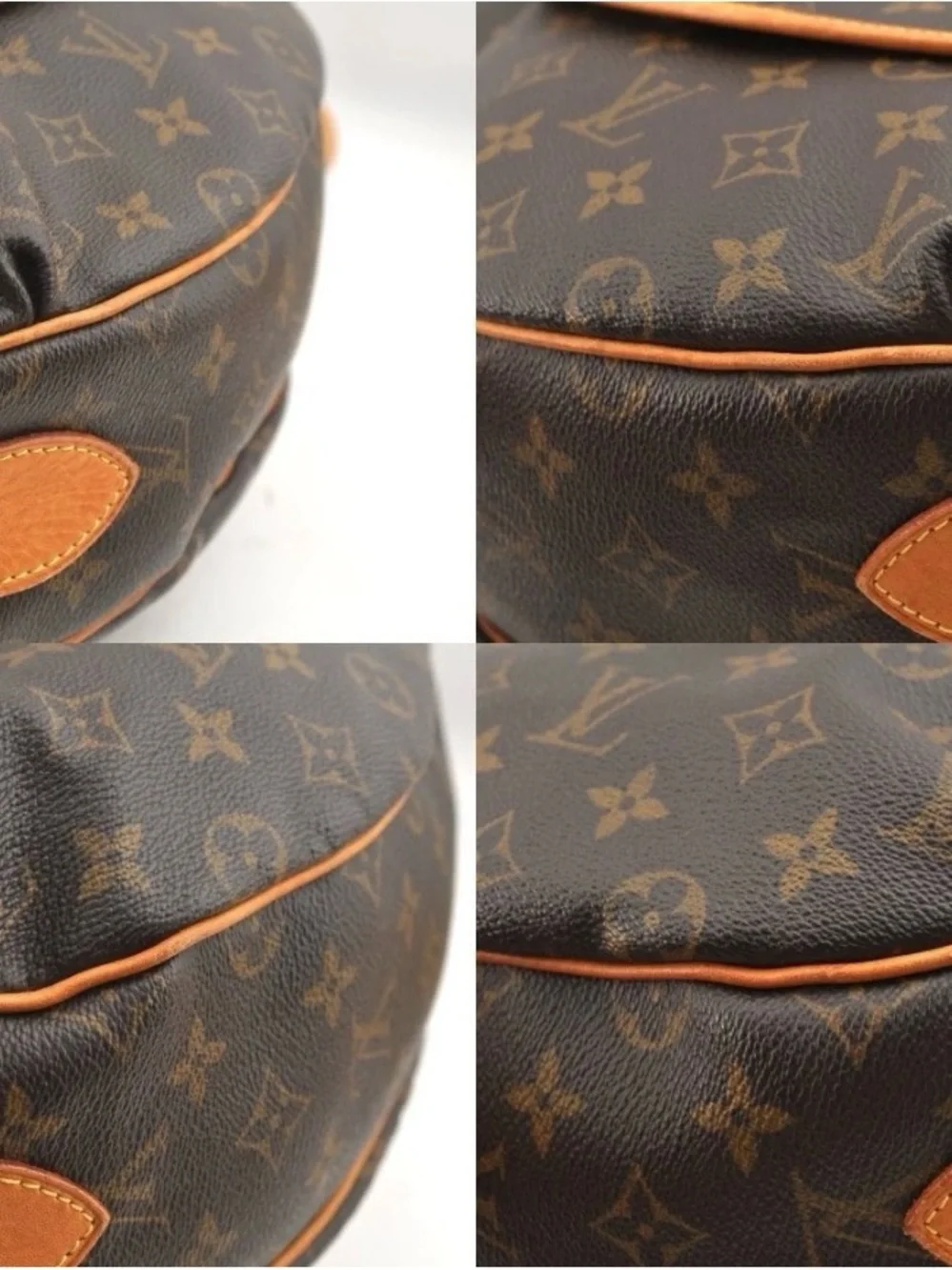 Discontinued Louis Vuitton Brown Monogram Crescent Tulum GM Shoulder Bag